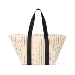 NWT Victoria's Secret Canvas Tote Bag in Cream & Black